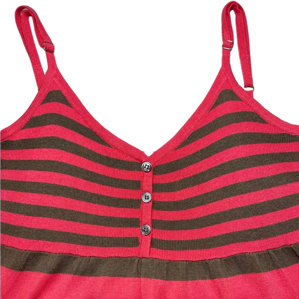 ⚡️SOLD⚡️Trina Turk Vintage Y2K Striped Slip Strappy Silk Blend Knit Dress Pink - Picture 6 of 16